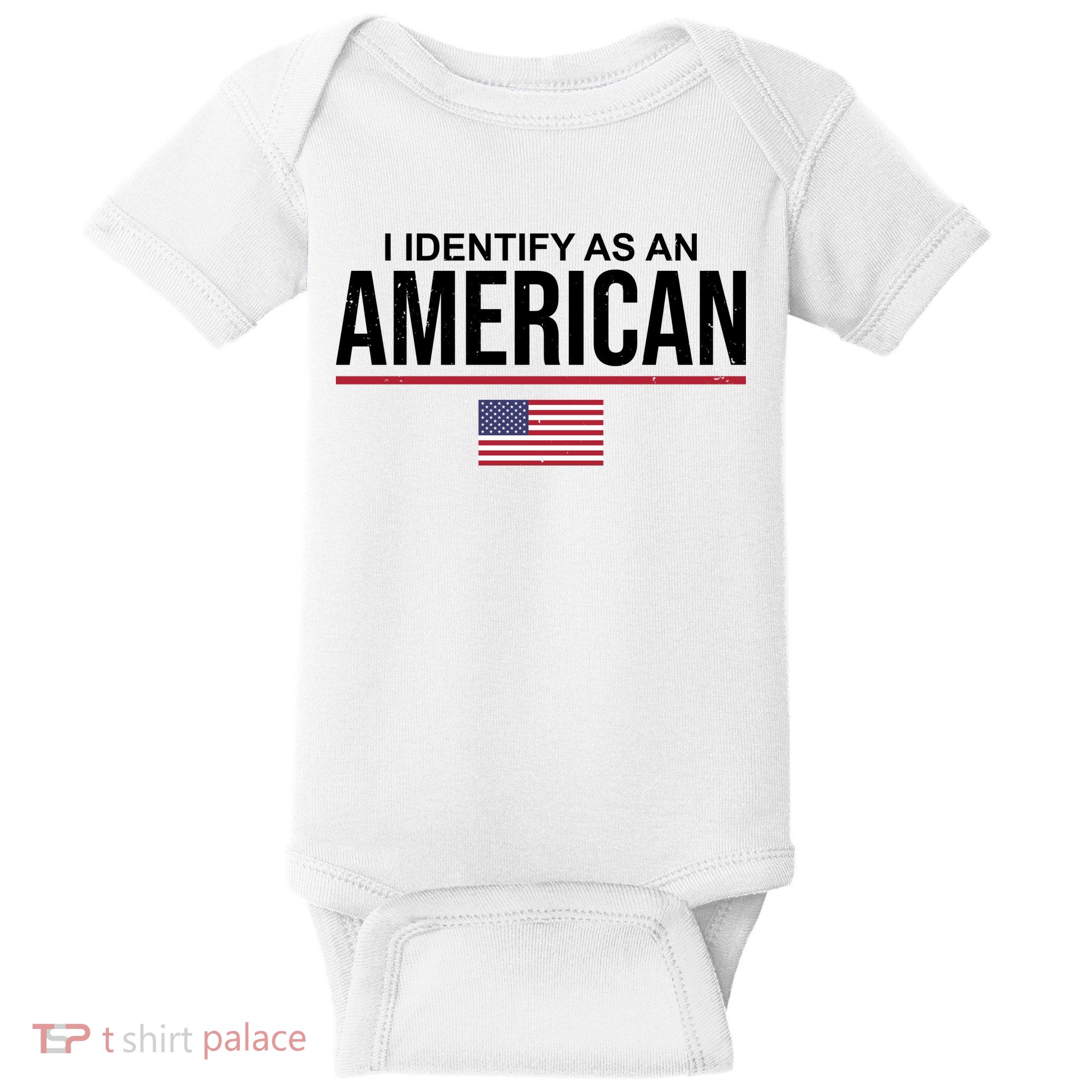 I Identify As An American USA Flag Baby Bodysuit