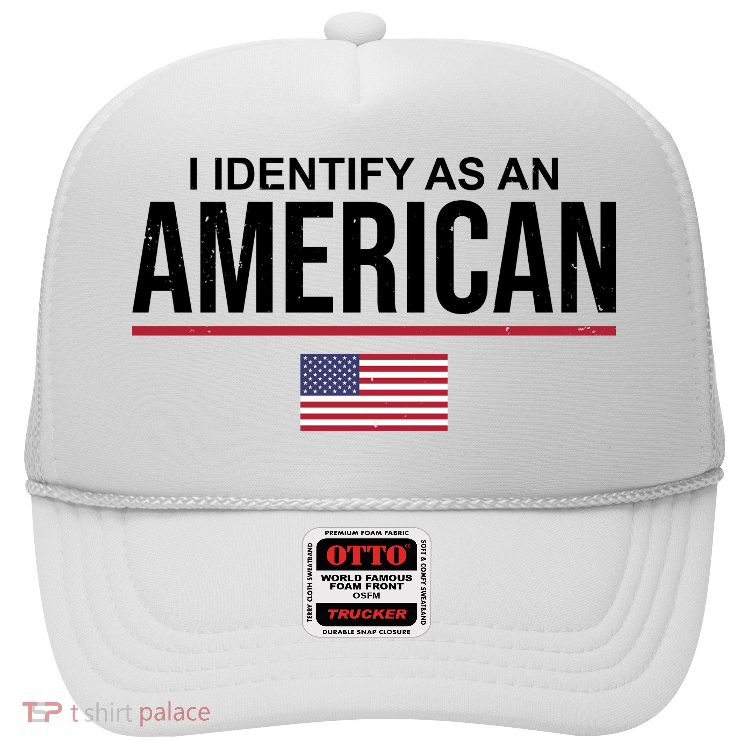 I Identify As An American USA Flag Trucker Hat