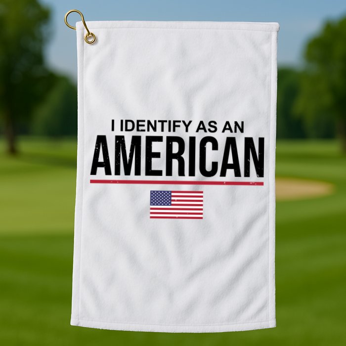 I Identify As An American USA Flag Golf Towel