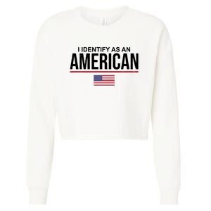 I Identify As An American USA Flag Cropped Pullover Crew