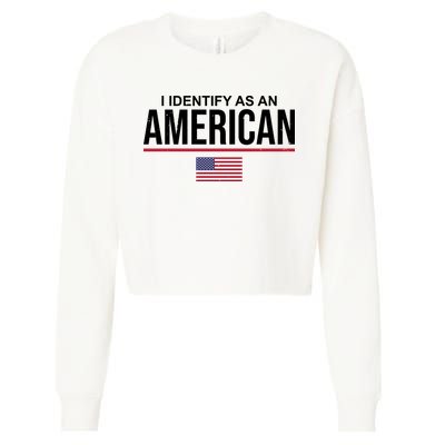 I Identify As An American USA Flag Cropped Pullover Crew