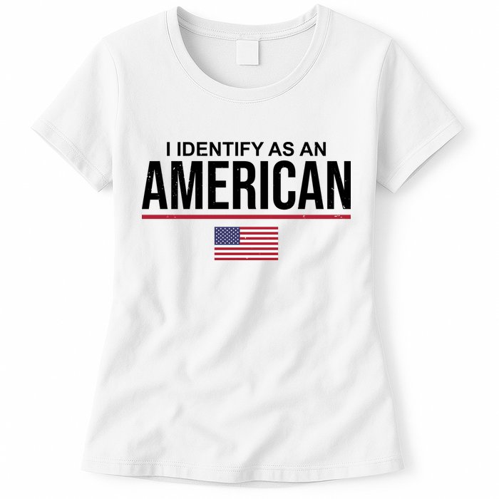 I Identify As An American USA Flag Womens T-Shirt