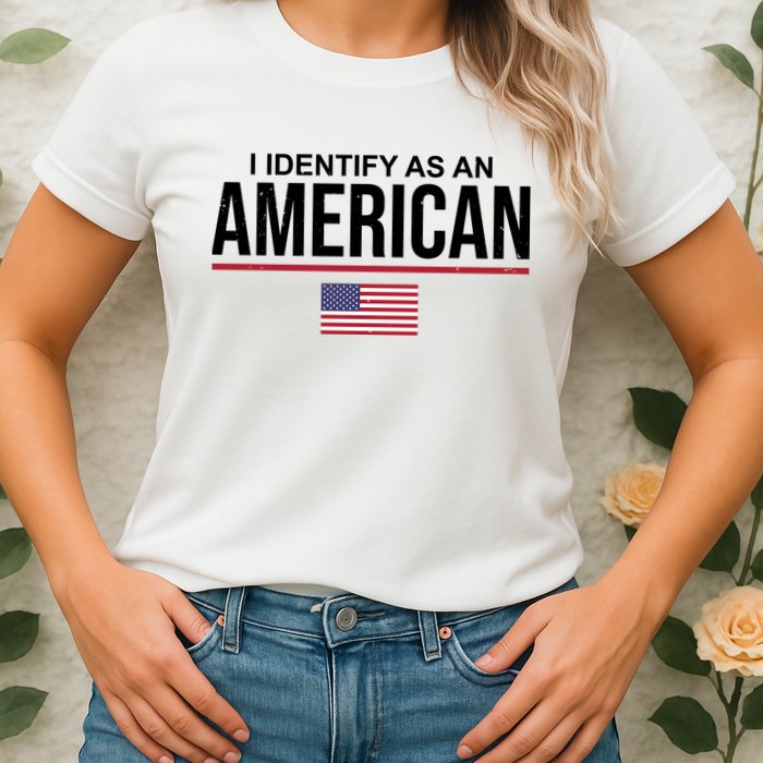 I Identify As An American USA Flag Womens T-Shirt