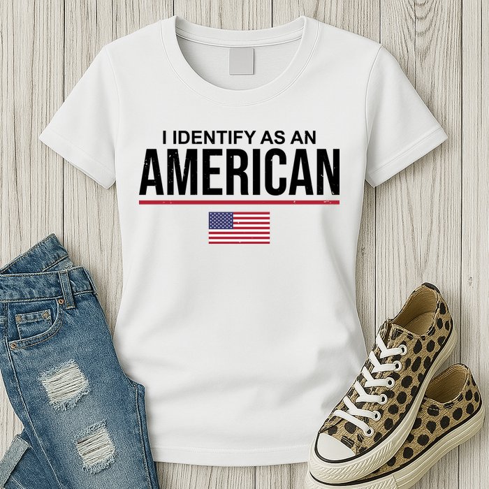 I Identify As An American USA Flag Womens T-Shirt