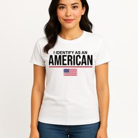 I Identify As An American USA Flag Womens T-Shirt