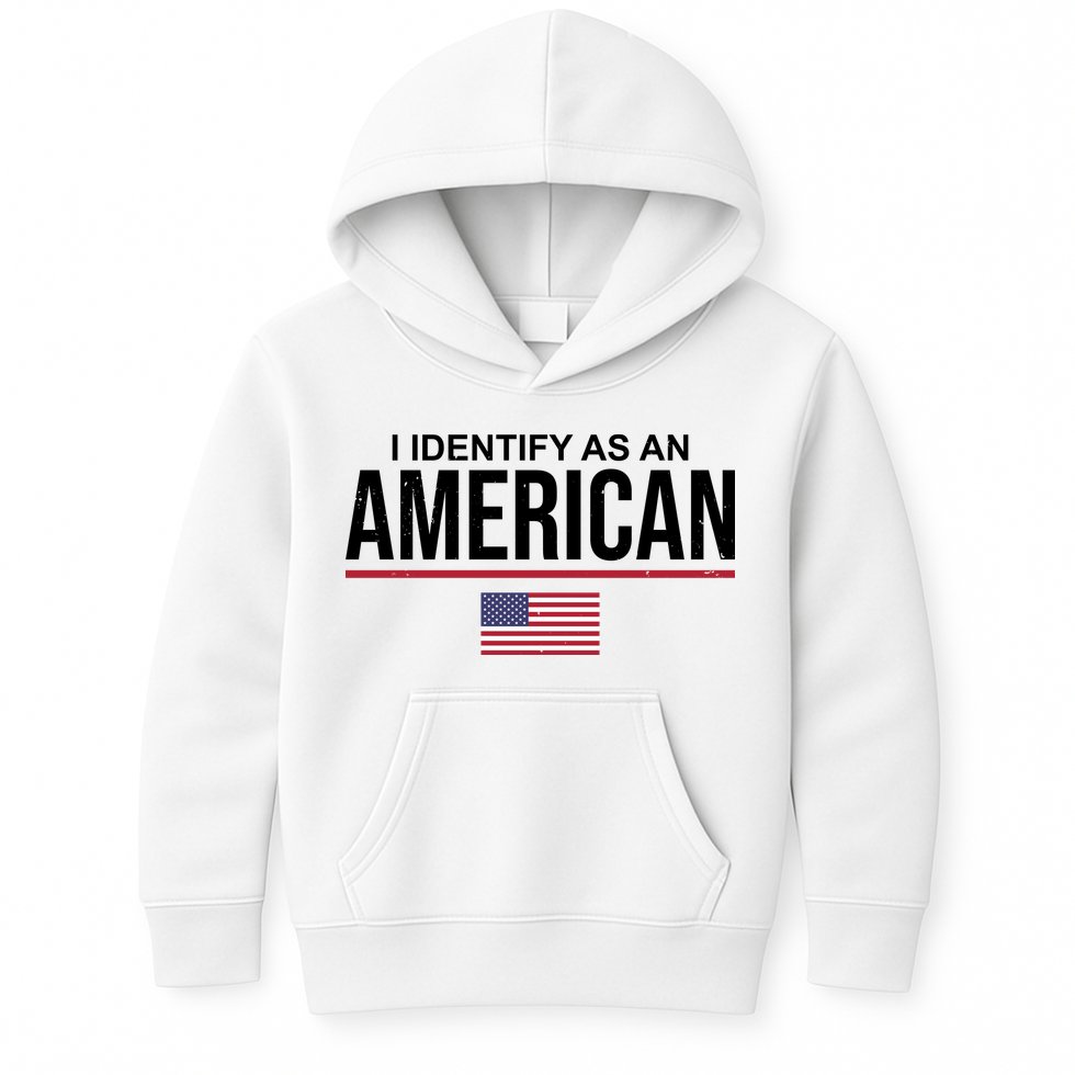 I Identify As An American USA Flag Kids Hoodie
