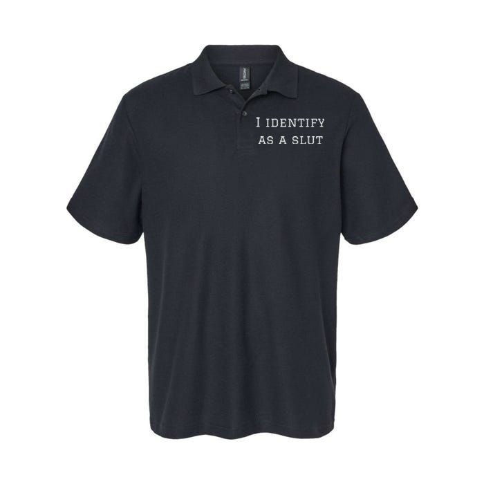 I Identify As A Slut Softstyle Adult Sport Polo