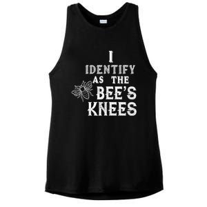 I Identify As The Bee's Knees Funny Positive Vibes Pronoun Ladies PosiCharge Tri-Blend Wicking Tank