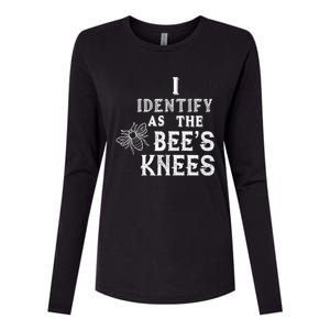 I Identify As The Bee's Knees Funny Positive Vibes Pronoun Womens Cotton Relaxed Long Sleeve T-Shirt