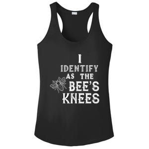 I Identify As The Bee's Knees Funny Positive Vibes Pronoun Ladies PosiCharge Competitor Racerback Tank