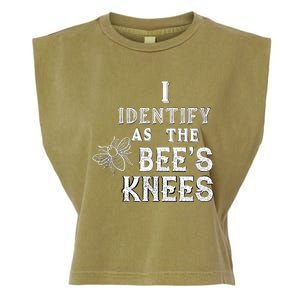 I Identify As The Bee's Knees Funny Positive Vibes Pronoun Garment-Dyed Women's Muscle Tee