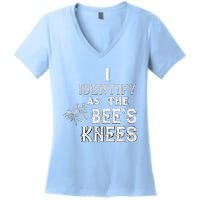 I Identify As The Bee's Knees Funny Positive Vibes Pronoun Women's V-Neck T-Shirt