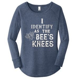 I Identify As The Bee's Knees Funny Positive Vibes Pronoun Women's Perfect Tri Tunic Long Sleeve Shirt