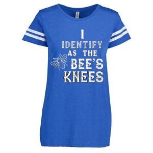 I Identify As The Bee's Knees Funny Positive Vibes Pronoun Enza Ladies Jersey Football T-Shirt