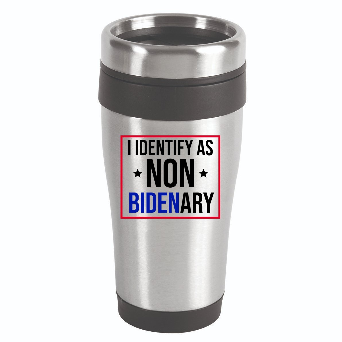 I Identify As Non Bidenary Anti Biden Funny 16oz Travel Tumbler