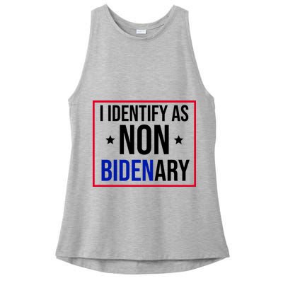 I Identify As Non Bidenary Anti Biden Funny Ladies PosiCharge Tri-Blend Wicking Tank