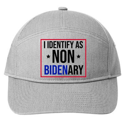 I Identify As Non Bidenary Anti Biden Funny 7-Panel Snapback Hat