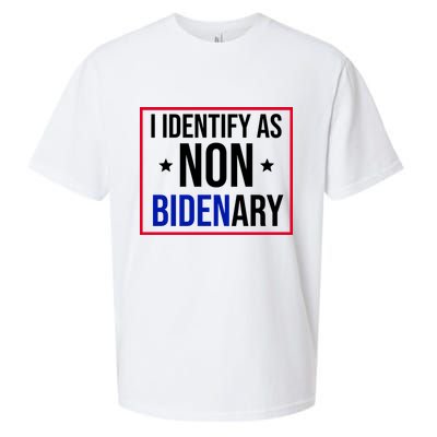 I Identify As Non Bidenary Anti Biden Funny Sueded Cloud Jersey T-Shirt