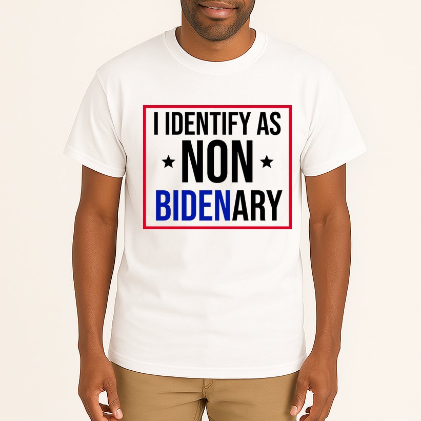 I Identify As Non Bidenary Anti Biden Funny Tall T-Shirt