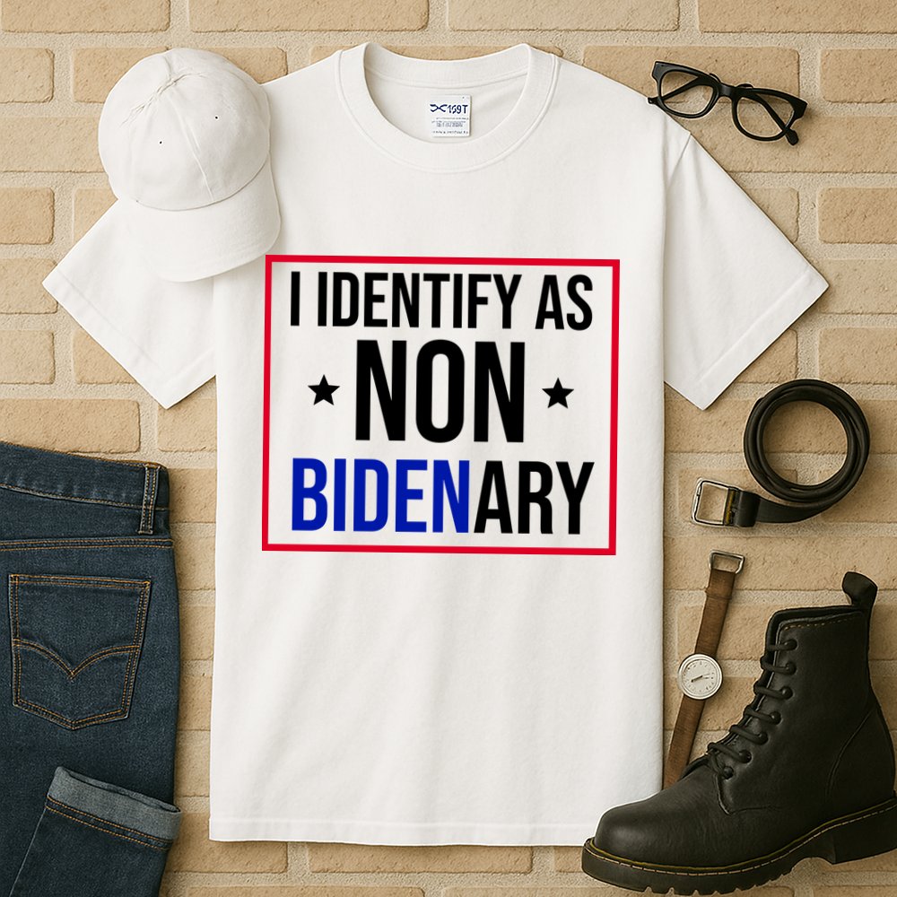 I Identify As Non Bidenary Anti Biden Funny Tall T-Shirt