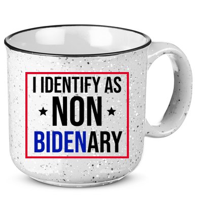 I Identify As Non Bidenary Anti Biden Funny 15oz Campfire Ceramic Mug