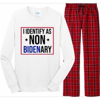 I Identify As Non Bidenary Anti Biden Funny Long Sleeve Pajama Set