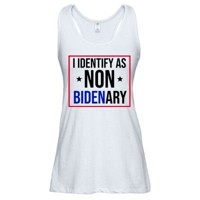 I Identify As Non Bidenary Anti Biden Funny Ladies Essential Flowy Tank