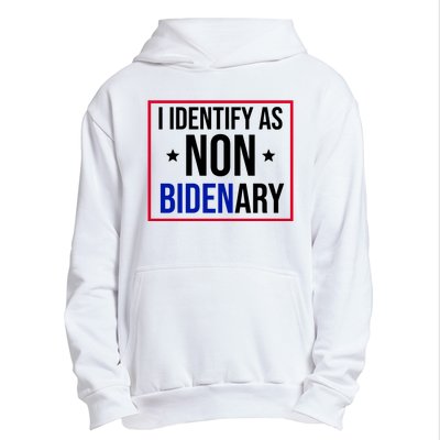 I Identify As Non Bidenary Anti Biden Funny Urban Pullover Hoodie