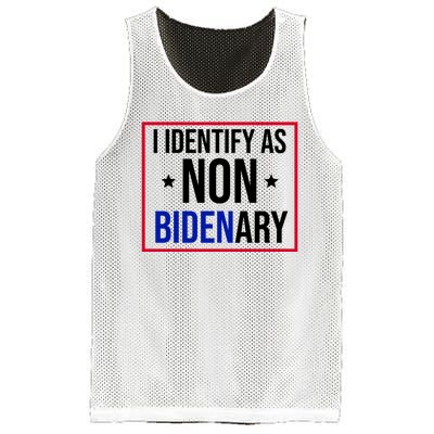 I Identify As Non Bidenary Anti Biden Funny Mesh Reversible Basketball Jersey Tank