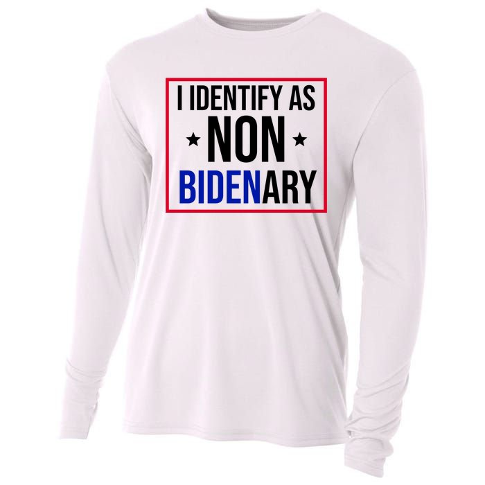 I Identify As Non Bidenary Anti Biden Funny Cooling Performance Long Sleeve Crew