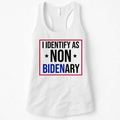 I Identify As Non Bidenary Anti Biden Funny Womens Tank Top