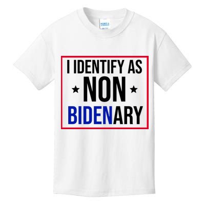 I Identify As Non Bidenary Anti Biden Funny Kids T-Shirt