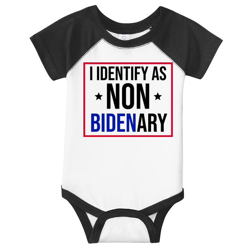 I Identify As Non Bidenary Anti Biden Funny Infant Baby Jersey Bodysuit