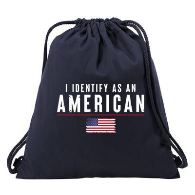 I Identify As An American Drawstring Bag