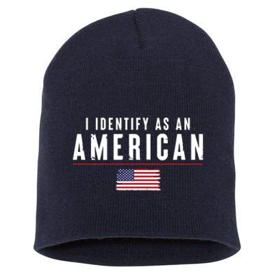 I Identify As An American Short Acrylic Beanie