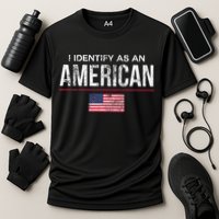 I Identify As An American No Identity Politics Usa Cooling Performance Crew T-Shirt
