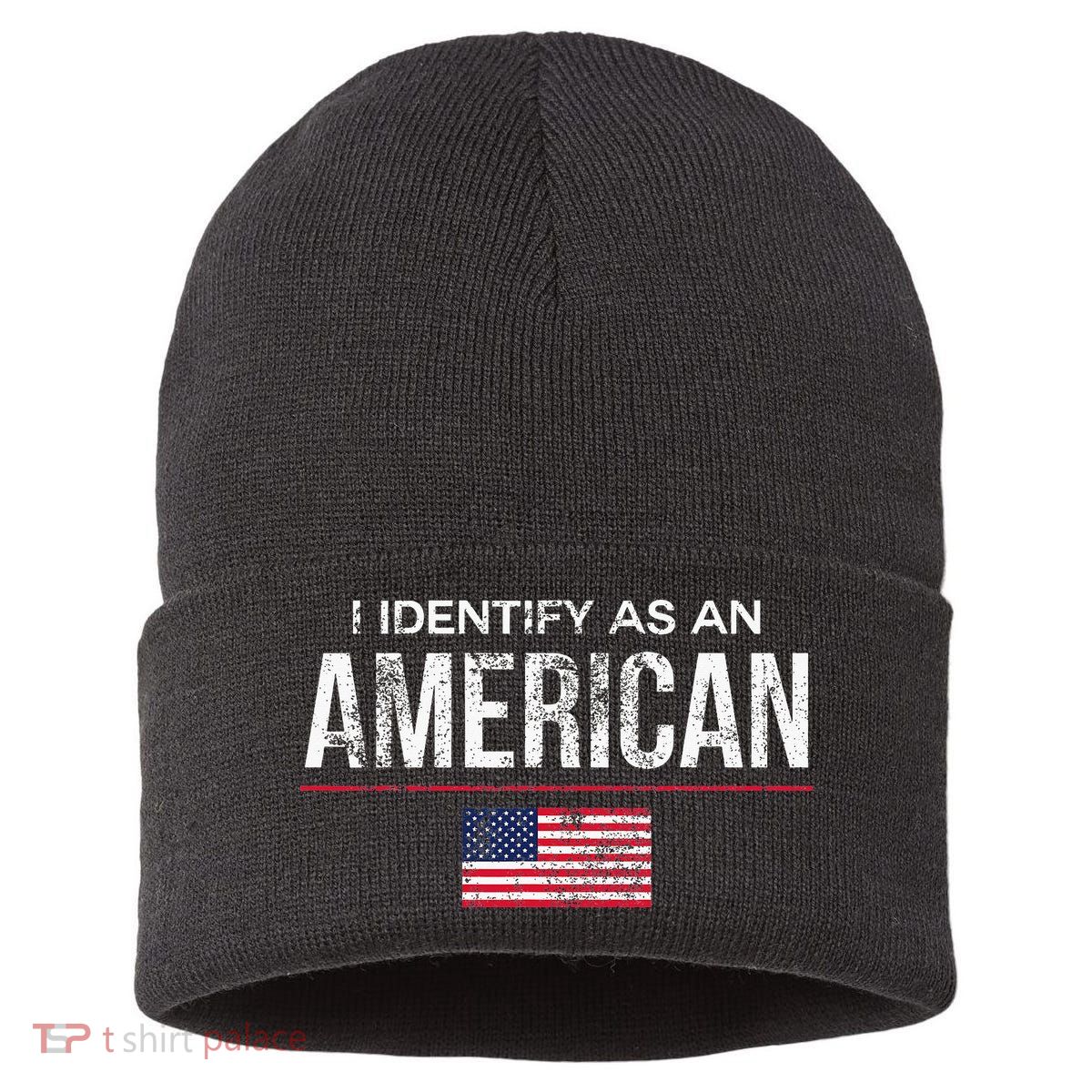 I Identify As An American No Identity Politics Usa Sustainable Knit Beanie