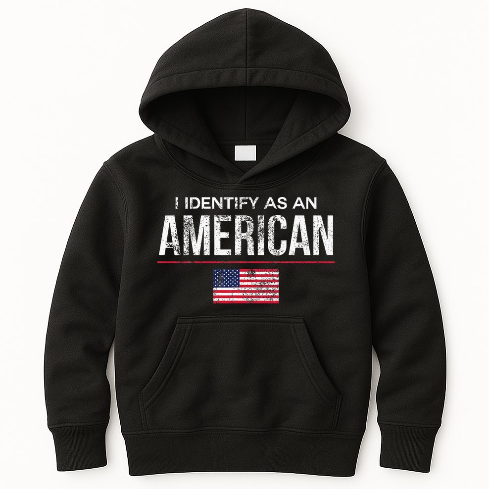 I Identify As An American No Identity Politics Usa Kids Hoodie