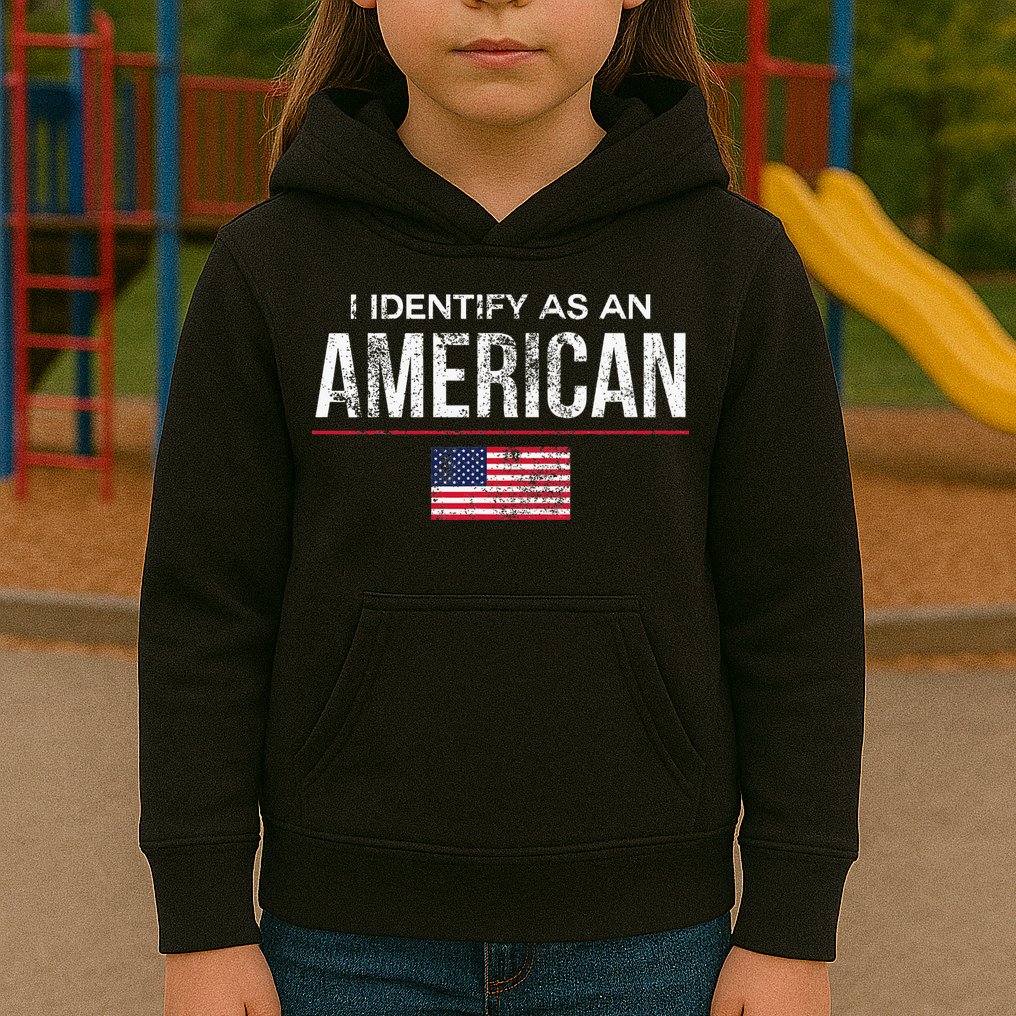 I Identify As An American No Identity Politics Usa Kids Hoodie