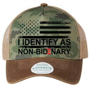 I Identify As Non Bidenary Anti Joe Biden Legacy Tie Dye Trucker Hat