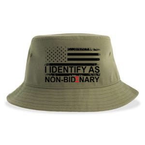 I Identify As Non Bidenary Anti Joe Biden Sustainable Bucket Hat