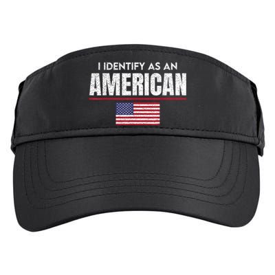 I Identify As An American No Identity Politics Usa Flag Adult Drive Performance Visor