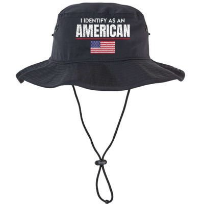 I Identify As An American No Identity Politics Usa Flag Legacy Cool Fit Booney Bucket Hat