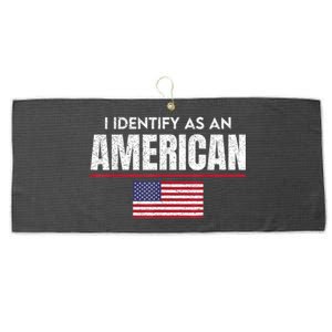 I Identify As An American No Identity Politics Usa Flag Large Microfiber Waffle Golf Towel