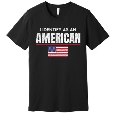 I Identify As An American No Identity Politics Usa Flag Premium T-Shirt