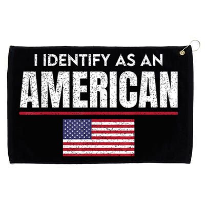 I Identify As An American No Identity Politics Usa Flag Grommeted Golf Towel