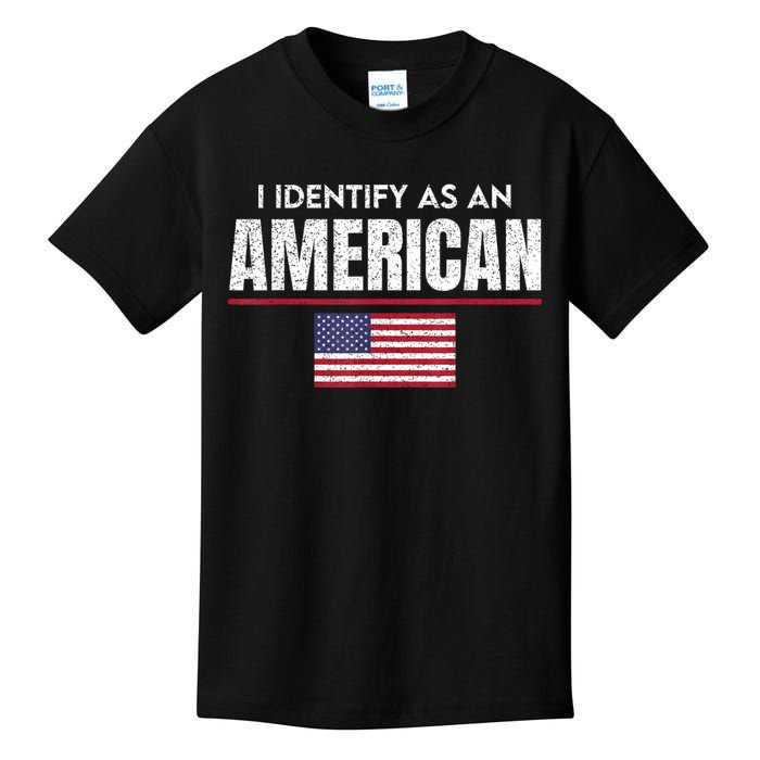 I Identify As An American No Identity Politics Usa Flag Kids T-Shirt