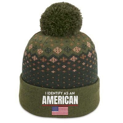 I Identify As An American No Identity Politics Usa Flag The Baniff Cuffed Pom Beanie