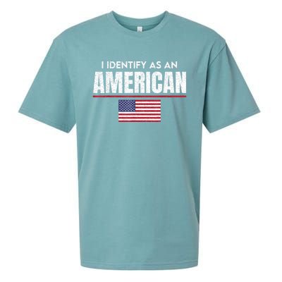 I Identify As An American No Identity Politics Usa Flag Sueded Cloud Jersey T-Shirt