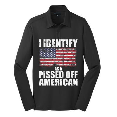 I Identify As A Pissed Off American We The People Democracy Silk Touch Performance Long Sleeve Polo